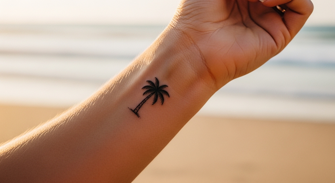 21 Dreamy Palm Tree Tattoos to Permanently Capture Vacation Mode