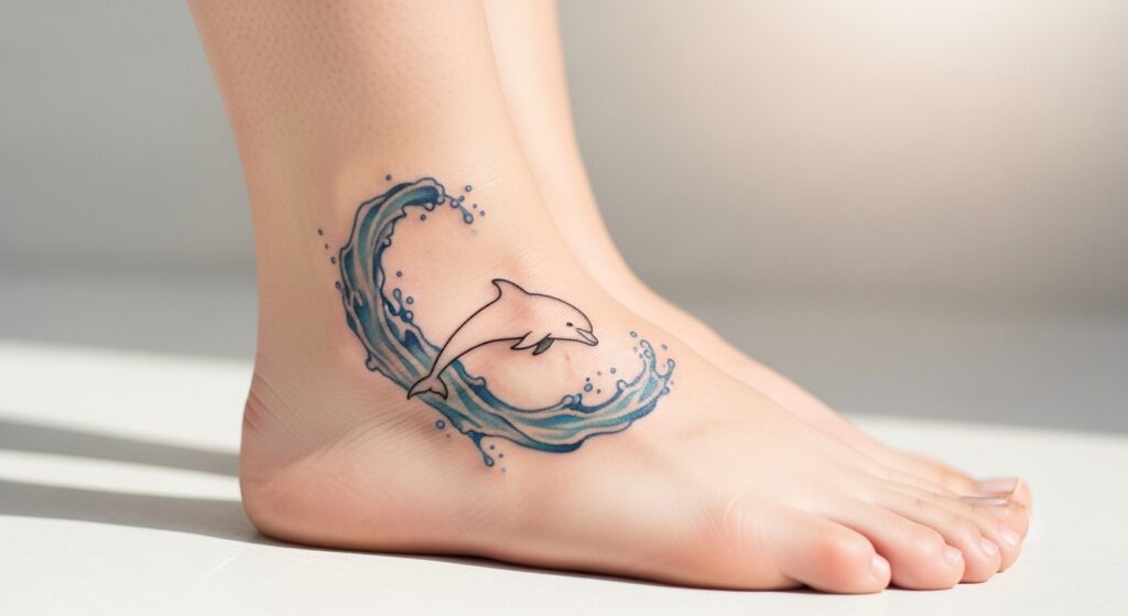 22 Playful Dolphin Tattoos for People Who Love the Open Sea
