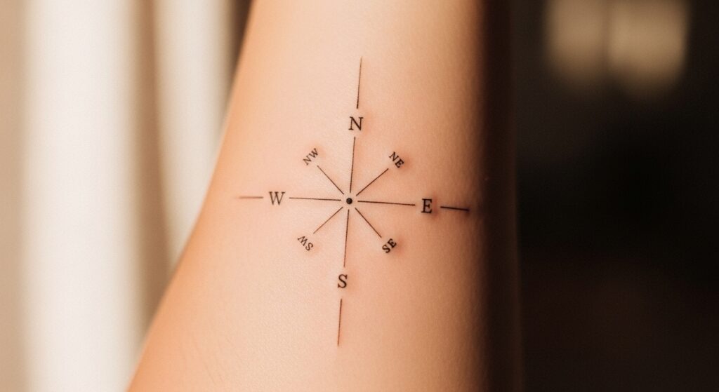 21 Powerful Compass Tattoos That Guide People Through Life Changes