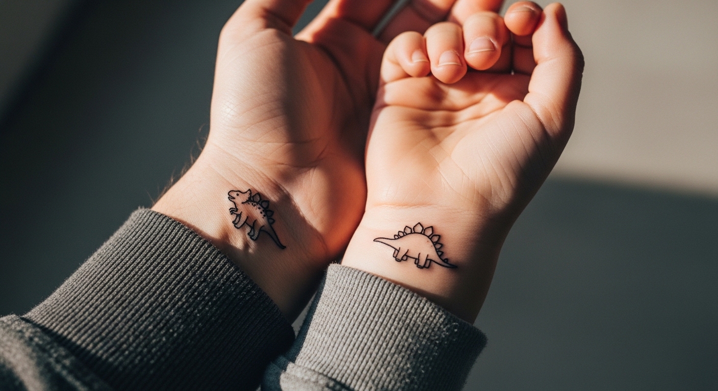 22 Adorable Matching Dinosaur Tattoos for Parents and Their Kids