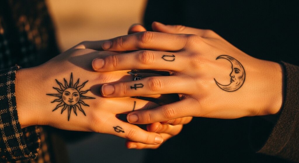 22 Stunning Sun and Moon Couple Tattoos for Opposite Personalities