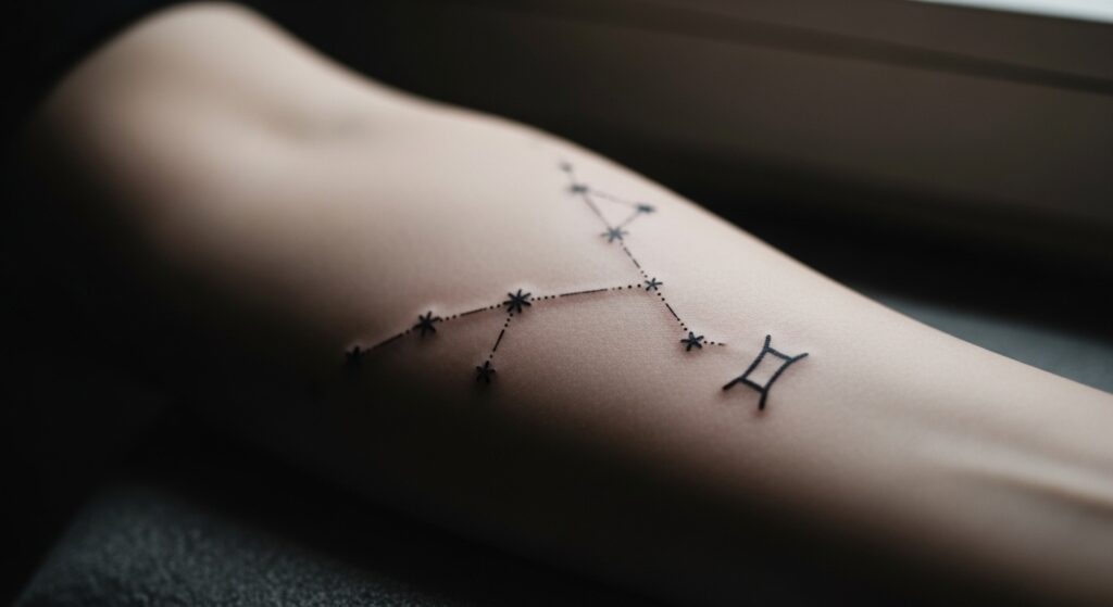 21 Tiny Gemini Constellation Tattoos for the Complex and Curious