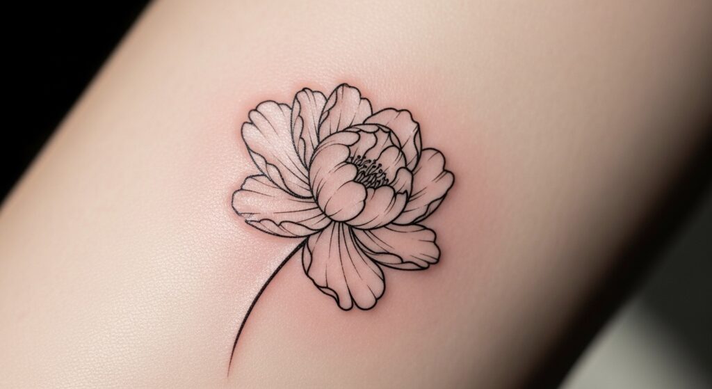 21 Authentic Japanese Peony Tattoos With Elegant Minimalist Lines