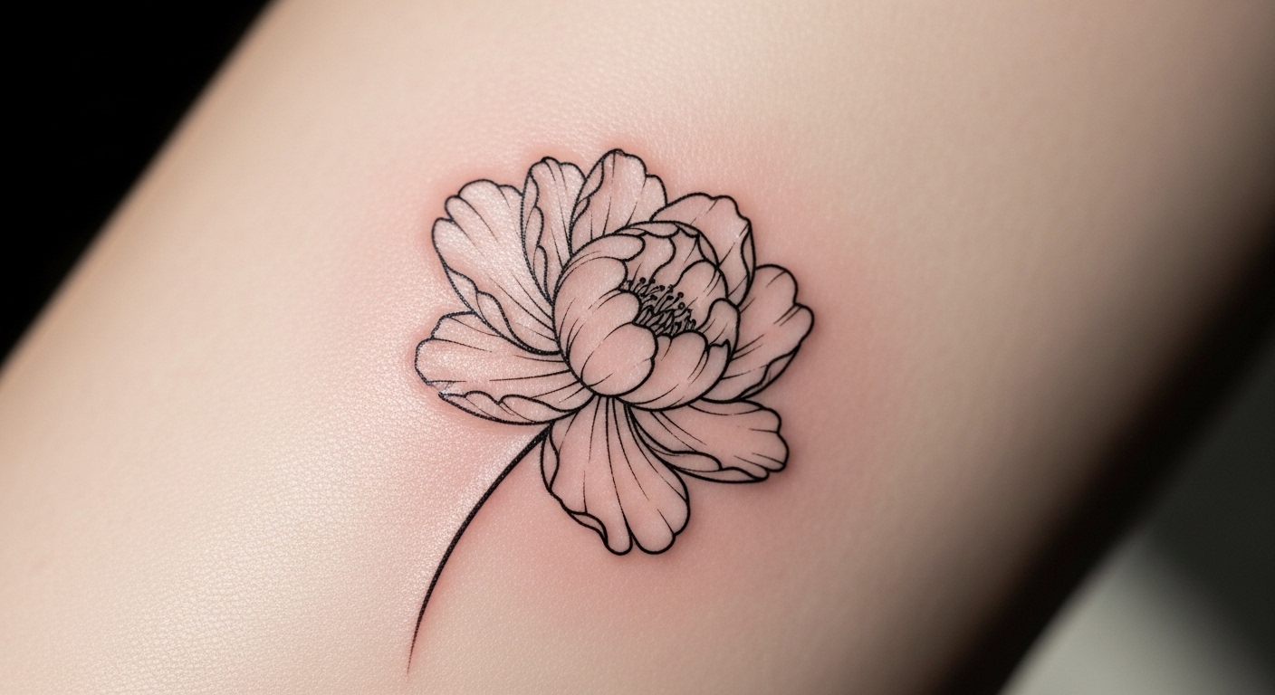 21 Authentic Japanese Peony Tattoos With Elegant Minimalist Lines