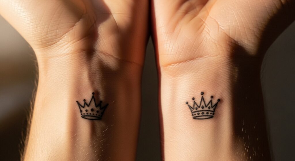 21 Adorable Matching Crown Tattoos for Mothers and Daughters